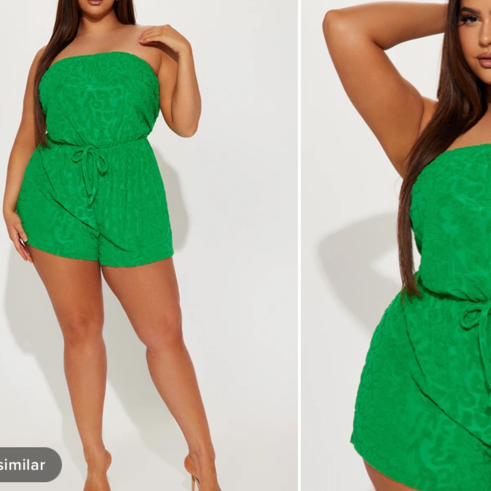 BRAND NEW TERRY GREEN ROMPER!!